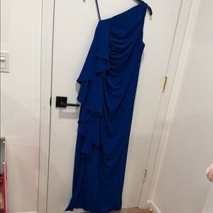 Aidan Mattox Elegant Blue One-Shoulder Dress